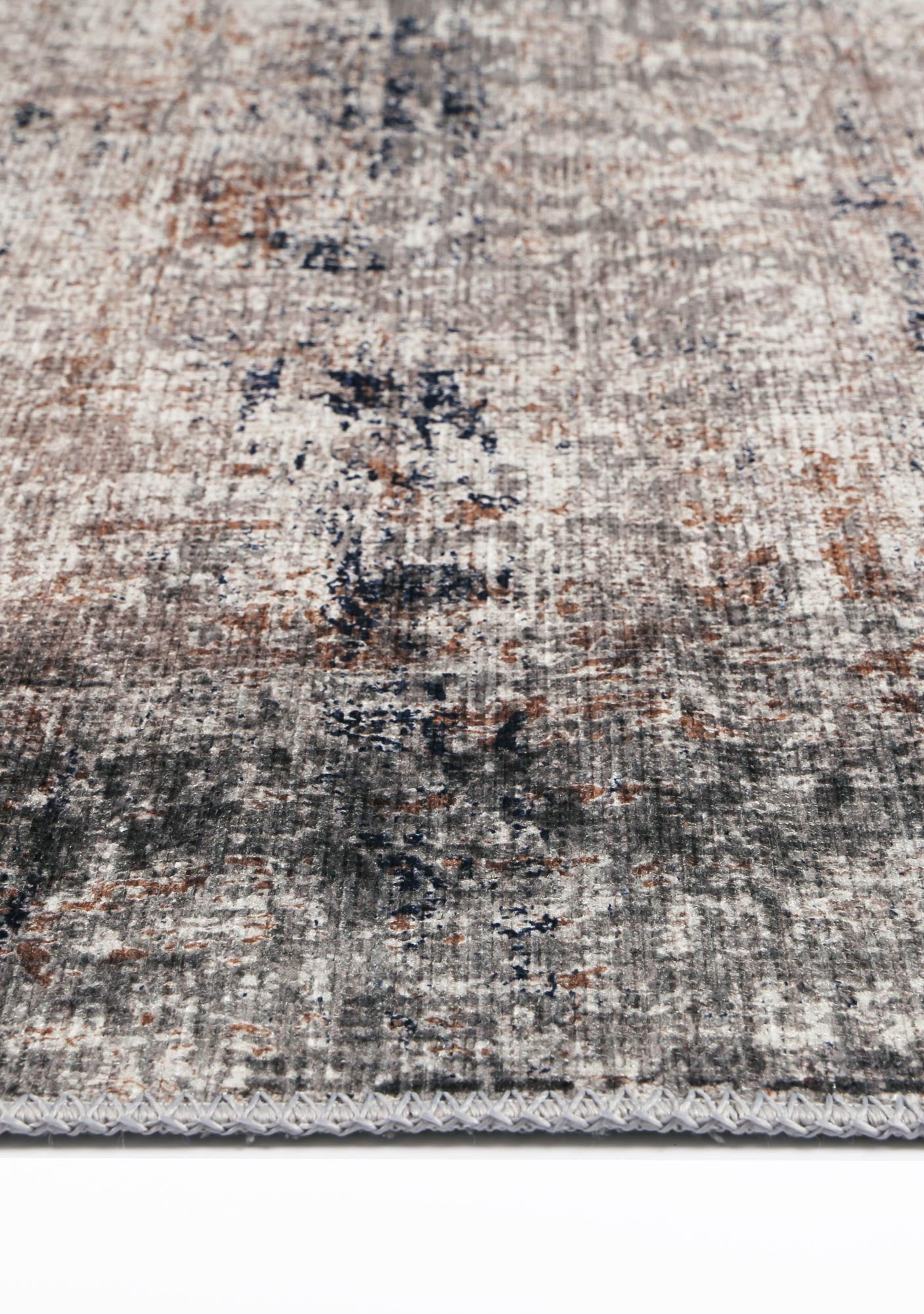 Vintage Crown Elizabeth Ash & Beige Distressed Vintage Rug
