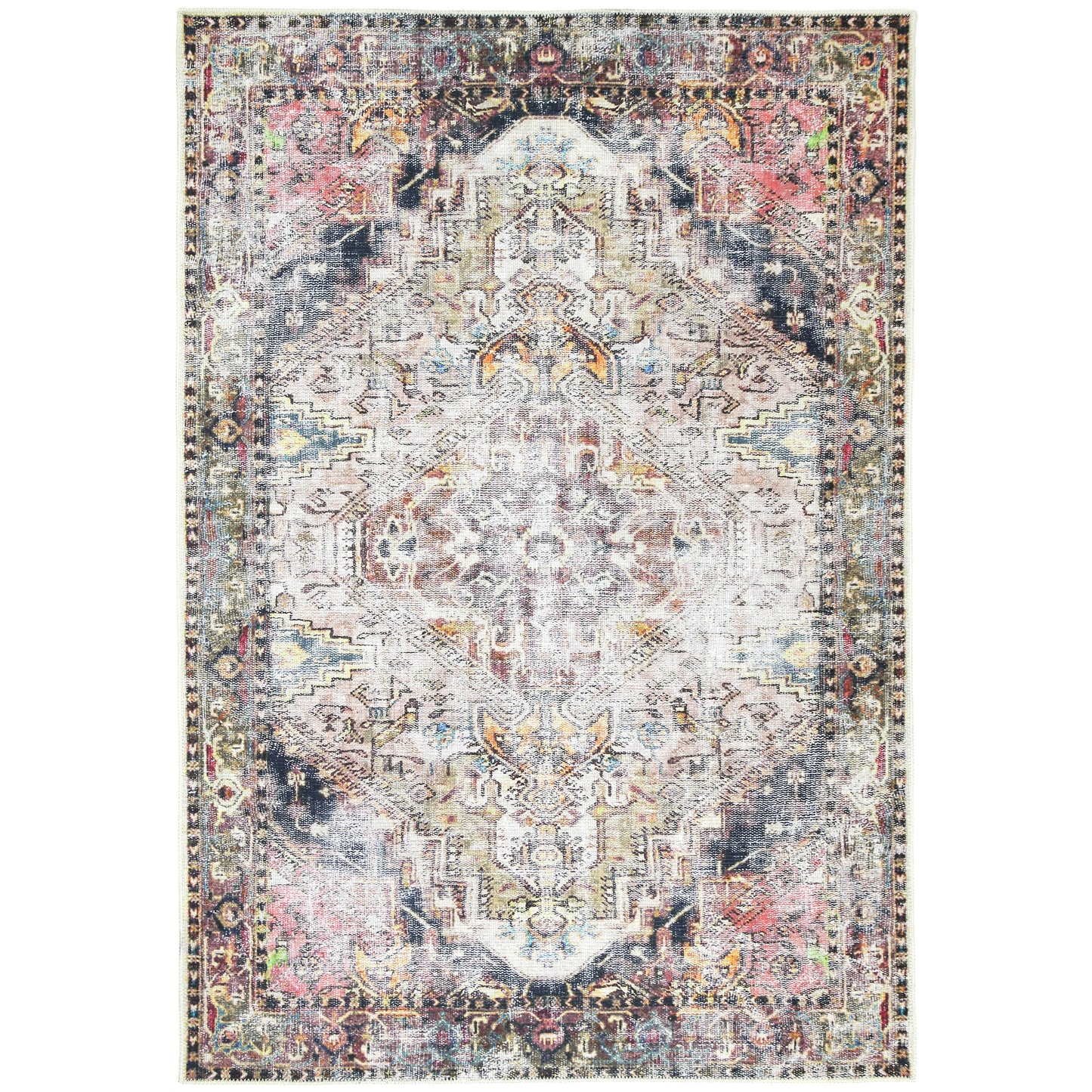 Vintage Crown Ernest Multi Distressed Vintage Rug