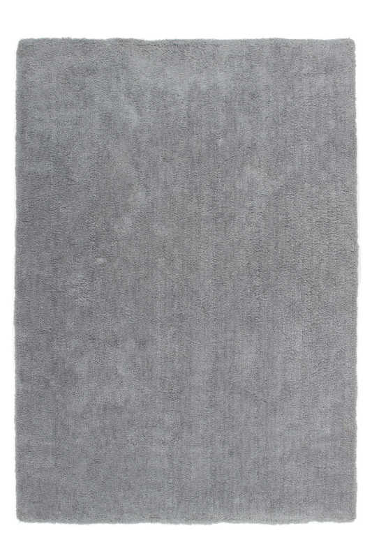 Velvet 500 Shaggy Plain Silver Rug with Soft Touch - Lalee Designer Rugs