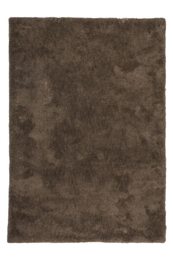 Velvet 500 Shaggy Plain Taupe Rug with Soft Touch - Lalee Designer Rugs