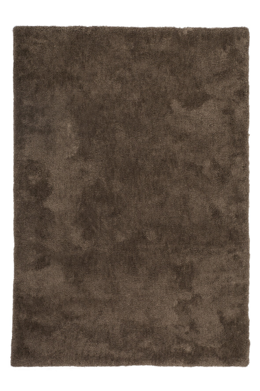 Velvet 500 Shaggy Plain Taupe Rug with Soft Touch - Lalee Designer Rugs